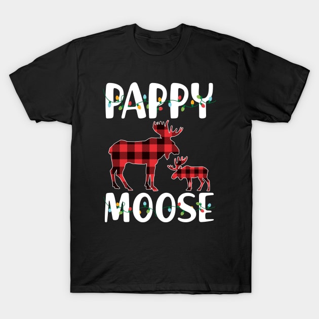 Red Plaid Pappy Moose Matching Family Pajama Christmas Gift T-Shirt by intelus